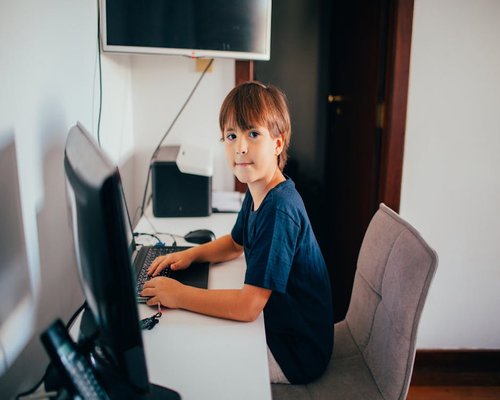 modern workspace with computer screen